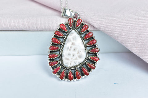 Handmade Larimar Aurora Opal Sterling Silver Pendant Necklace