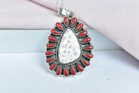 Handmade Larimar Aurora Opal Sterling Silver Pendant Necklace