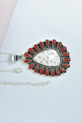 Handmade Larimar Aurora Opal Sterling Silver Pendant Necklace