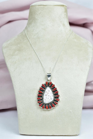 Handmade Larimar Aurora Opal Sterling Silver Pendant Necklace