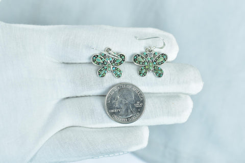 Handmade Turquoise & 925 Sterling Silver Dangle Drop Earrings