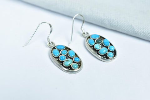 Handmade Turquoise & Sterling Silver Dangle Drop
