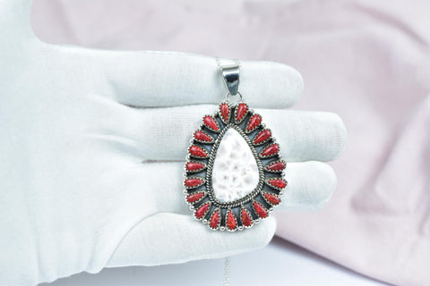 Handmade Larimar Aurora Opal Sterling Silver Pendant Necklace