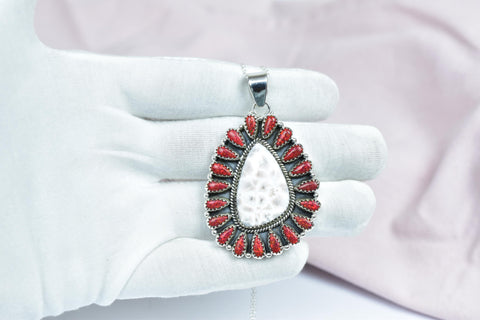 Handmade Larimar Aurora Opal Sterling Silver Pendant Necklace