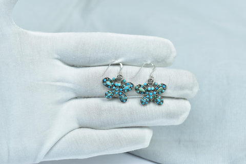 Handmade Turquoise & Sterling Silver Butterfly Earrings