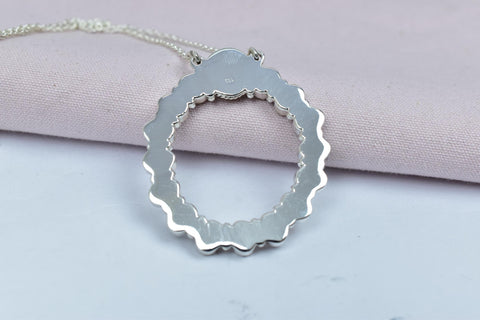 Handmade Sterling Silver Opal Necklace: Mother of Pearl Pendant