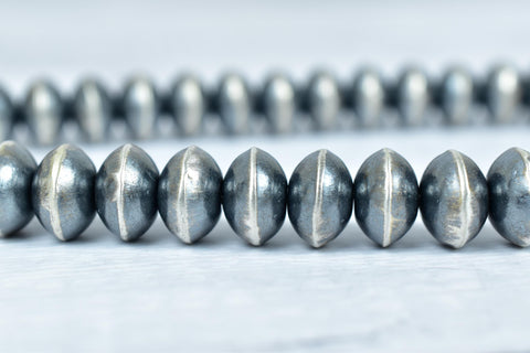 Handmade 14 MM Sterling Silver Saucer Pearl Beaded Necklace