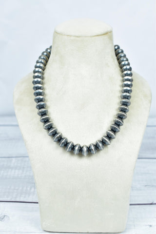 Handmade 14 MM Sterling Silver Saucer Pearl Beaded Necklace