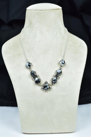 Handmade Zebra Jasper & 925 Sterling Silver Necklace