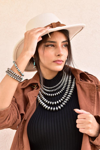 Handmade 14 MM Sterling Silver Saucer Pearl Beaded Necklace