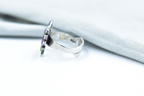 Handmade Aurora Opal & Sterling Silver Adjustable Butterfly Ring