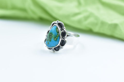 Handmade Peacock Dahlia Sterling Silver Ring - Adjustable Statement Ring