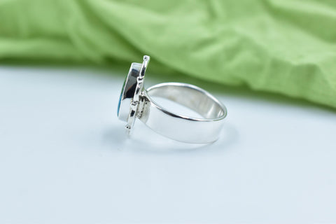 Handmade Peacock Dahlia Sterling Silver Ring - Adjustable Statement Ring