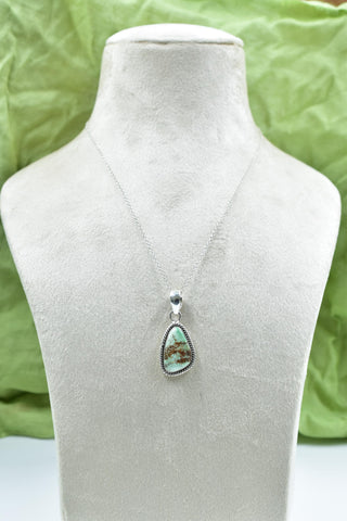 Handmade Mantis Variscite Turquoise Sterling Silver Pendant