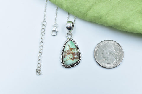 Handmade Mantis Variscite Turquoise Sterling Silver Pendant