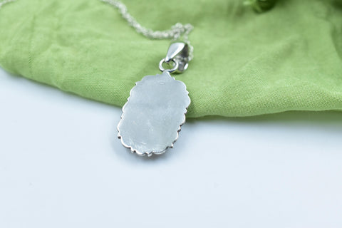 Handmade Mantis Variscite Turquoise & Sterling Silver Pendant with 16 inch Adjustable Chain