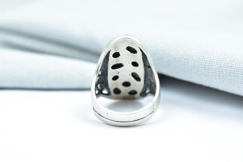 Handmade Aurora Opal & Sterling Silver Adjustable Ring, Statement Ring for Women