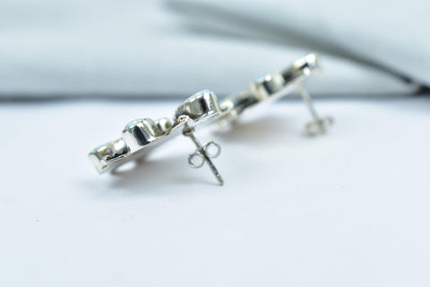 Handmade Aurora Opal Sterling Silver Stud Earrings