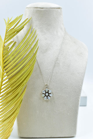 Handmade Mother of Pearl Pendant Sterling Silver Pendant with 16 inch Adjustable Chain