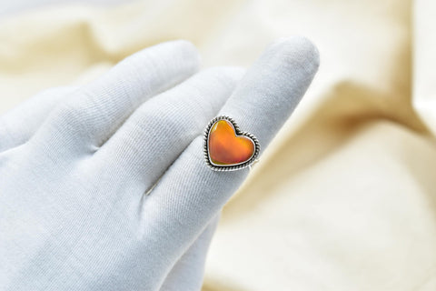 Handmade Aurora Opal & Sterling Silver Adjustable Ring