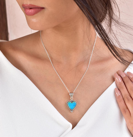 Handmade Aurora Opal & Sterling Silver Heart Pendant with 16 inch Adjustable Chain