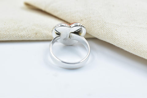 Handmade Aurora Opal & Sterling Silver Adjustable Ring