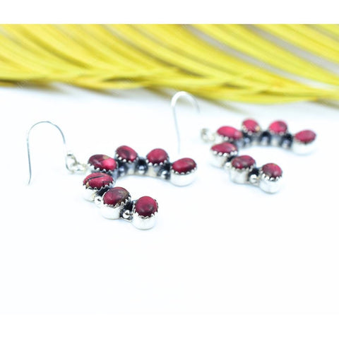 Handmade Rose Dahlia Turquoise & Sterling Silver Najah Earrings
