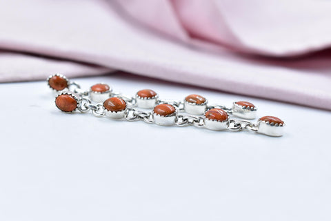 Handmade Spongy Coral & Sterling Silver 5 Tiered Post Stud Dangle Earrings for Women