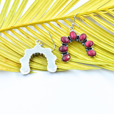 Handmade Rose Dahlia Turquoise & Sterling Silver Najah Earrings