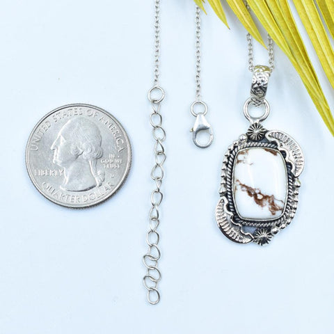 Handmade Wild Horse & Sterling Silver Pendant with 16 inch Adjustable Chain