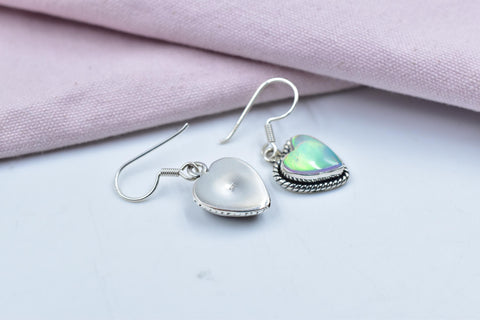 Handmade Aurora Opal & Sterling Silver Dangle Drop Earrings for Women