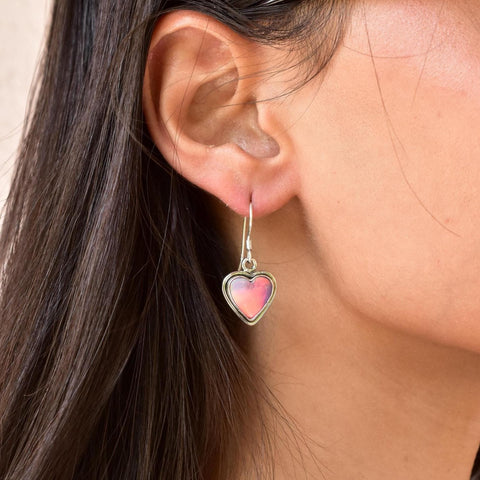 Handmade Aurora Opal & Sterling Silver Dangle Drop Earrings for Women