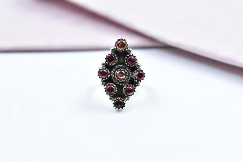 Handmade Rose Dahlia Turquoise & Sterling Silver Ring