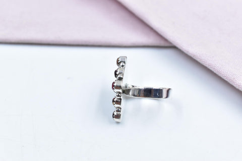 Handmade Rose Dahlia Turquoise & Sterling Silver Ring