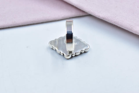 Handmade Rose Dahlia Turquoise & Sterling Silver Ring