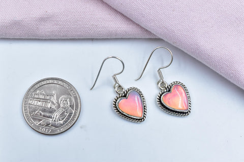 Handmade Aurora Opal & Sterling Silver Dangle Drop Earrings for Women