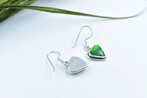 Handmade Aurora Opal & Sterling Silver Dangle Drop Earrings for Women