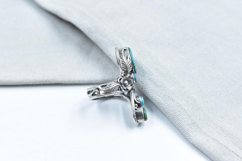 Handmade Turquoise & Sterling Silver Ring, Adjustable Ring for Women