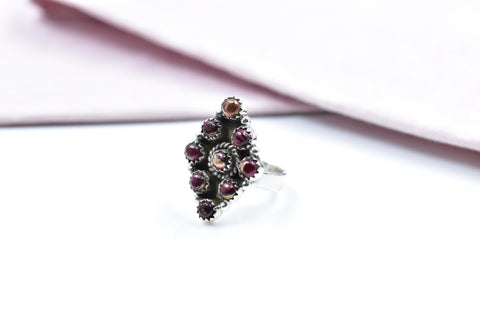 Handmade Rose Dahlia Turquoise & Sterling Silver Ring