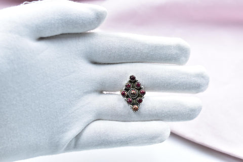 Handmade Rose Dahlia Turquoise & Sterling Silver Ring