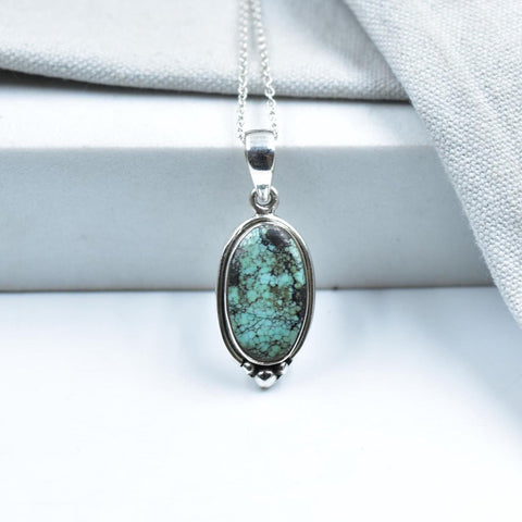 Handmade Mantis Variscite Turquoise & Sterling Silver Pendant with 16 inch Adjustable Chain