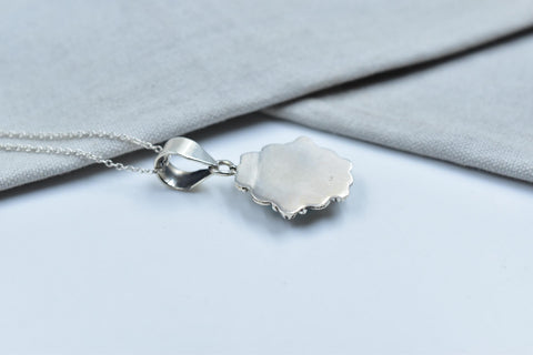 Handmade Blue Ridge Turquoise & Sterling Silver Pendant with 16 Inch Adjustable Chain