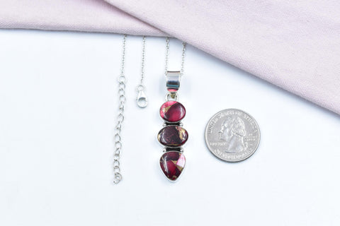 Handmade Rose Dahlia Turquoise & Sterling Silver Pendant with 16 Inch Adjustable Chain