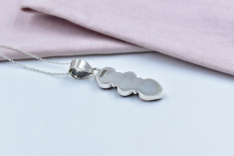 Handmade Rose Dahlia Turquoise & Sterling Silver Pendant with 16 Inch Adjustable Chain