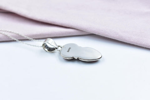 Handmade Rose Dahlia Turquoise & Sterling Silver Pendant with 16 Inch Adjustable Chain