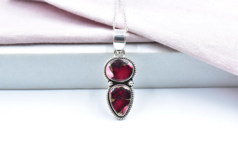 Handmade Rose Dahlia Turquoise & Sterling Silver Pendant with 16 Inch Adjustable Chain
