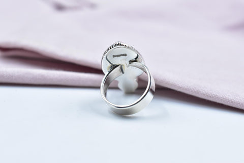 Handmade Mother of Pearl & Sterling Silver Adjustable Ring