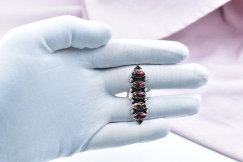 Handmade Rose Dahlia Turquoise & Sterling Silver Adjustable Ring