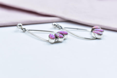 Handmade Balloon Opal & Sterling Silver Post Stud Earrings for Women