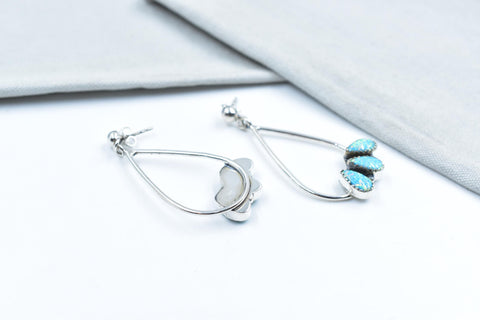 Handmade Balloon Opal & Sterling Silver Post Stud Earrings for Women